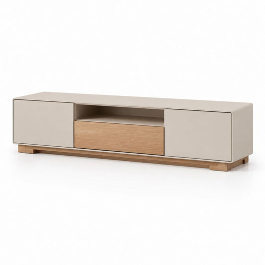 Mobile TV rettangolare tortora e rovere in MDF 180 x 40 x 50 cm